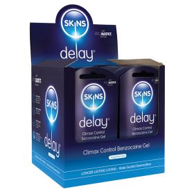 Skins Delay Climax Control Benzocaine Gel Foil 3ml Display of 36