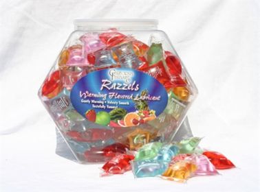 Razzels Warming Lubricant (Option: 100 Pillow Fishbowl  Assorted Flavors)