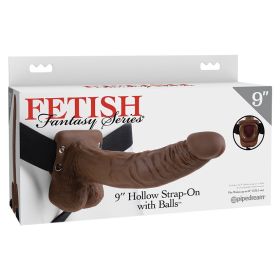 Fetish Fantasy Series Hollow Strap (Option: On with BallsChocolate 9")