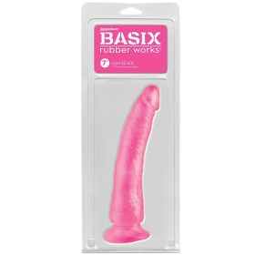 Basix Rubber Works Slim Dong with Suction Cup (Option: Pink 7")